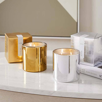 Vente en gros 6oz 8oz 10oz pot de bougie en argent doré cire de soja bougie parfumée et diffuseur de roseaux ensemble parfum Homer