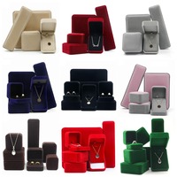 Boîtes cadeaux de luxe personnalisées en velours de haute qualité pour bijoux, colliers et bagues, avec ruban doux, boîte de rangement en velours pour bijoux