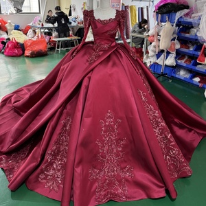 ชุดเดรสเจ้าสาวหรูหรา Jxs19 ประดับลูกไม้สไตล์ราชวงศ์ สำหรับงาน Quinceanera ประดับด้วยลูกปัดวิบวับ คริสตัล  ทรงบอลกาวน์ ยาวกรอมพื้น เหมาะสำหรับงานวันเกิด - Product Image 2