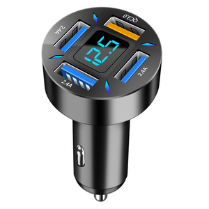 Adaptador de cargador de coche USB 4 en 1 de 66W 4A salida rápida Compatible con <span class=keywords><strong>iPhone</strong></span> 14 Pro Max Xiaomi Huawei Samsung Enchufe europeo/estadounidense - Product Image 1