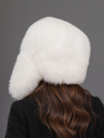 Chapeaux en fourrure de renard véritable pour femmes, chauds pour l'hiver, unisexes, tricotés, en fourrure véritable, avec pompons en fourrure moelleux