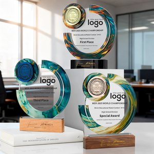 Trophée de <span class=keywords><strong>golf</strong></span> en cristal K9 personnalisé en gros avec base, grand trophée en cristal rond gravé au laser 3D pour les cadeaux de salon professionnel - Product Image 1