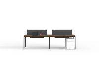 Postes de travail modulaires pour bureau, table de travail pour 4 personnes avec écran en tissu vert