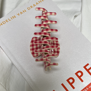 Pinces à cheveux en acrylique à carreaux vichy d'été Ume OEM (<span class=keywords><strong>style</strong></span> naturel) |   Écologique |   10 cm |   Certifié par l'usine |   <span class=keywords><strong>Coiffure</strong></span> quotidienne - Product Image 3