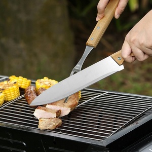 Wholesale Stainless Steel BBQ Grill Tools Set Cooking Tools Wooden Grilling Accessories <b>Kit</b> for Outdoor Camping - Product Image 6