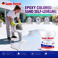 Nouvelle Arrivée Revêtement de Sol Liquide Transparent Effet Marbre Personnalisable, Écologique, Autonivelant, Étanche, à Base de Sable Coloré Époxy