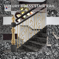 Rampe d'escalier moderne de luxe sur mesure Meixi - Finition en laiton, aluminium, or, bronze durable - Garantie 1 an - Idéal pour hôtels