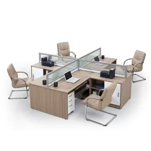 Foshan Factory Modern Office 2 4 Person Tables Cubicle Staff Modular Luxury Workstation Desk Partition Office Furniture