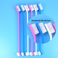 LOGO personnalisable Brosse à dents pour chien à double tête Plastique Pet Oral Care Cleaning