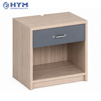 Table de chevet d'hôtel moderne et écologique sur mesure CG-212 avec tiroir de rangement à découpe pour gestion des câbles, conforme ADA pour chambres d'hôtes