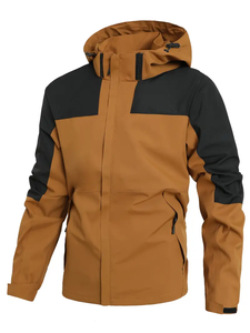 Dropshipping Manteau coupe-vent léger et imperméable à capuche pour hommes Manteau coupe régulière pour le printemps et l'automne à l'extérieur - Product Image 6