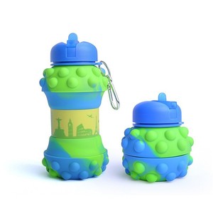 <span class=keywords><strong>Gourde</strong></span> pliable de 550ml pour enfants, <span class=keywords><strong>gourde</strong></span> en silicone pour enfants, logo personnalisé, bouteille d'eau pour enfants - Product Image 2