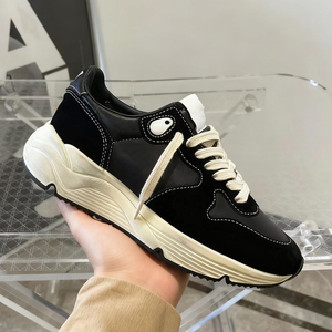 2026 New Premium Black Suede Leather Chunky Sneakers High Quality Designer Men's Running Sole Custom Sneakers Fashion - Product Image 2