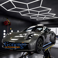 Chine Vente en gros Lumière géométrique polygonale Atelier de voiture Grand plafonnier Panneau LED Garage automatique