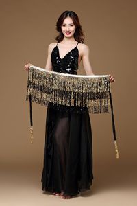 Pañuelo de cadera con borlas de lentejuelas brillantes de 4 capas de colores para bailarines, ideal para actuaciones en escenario, venta al por mayor. - Product Image 5