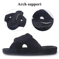 Pantoufles d'hiver en fourrure pour femmes, respirantes, à bout ouvert, en mousse à mémoire de forme TPR, avec nœuds croisés en velours côtelé, vente en gros
