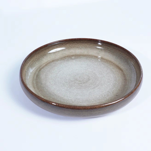 Platos de Porcelana para Cena Estilo Vintage Tailandés, con Acabado Color Caqui, para Servir Filetes, Platos de Cerámica para Restaurante - Product Image 1