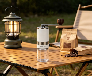 เครื่องบดกาแฟมือหมุนแบบปรับได้ แกนเซรามิก สแตนเลส 304 ขายดี พร้อมขวดแก้ว - Product Image 3