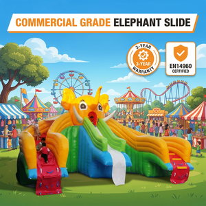 Toboggan aquatique gonflable géant de qualité commerciale, thème animal, avec souffleur, installation facile, PVC 0,55 mm, certifié EN14960 - Product Image 1