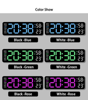 Horloge électrique murale hygromètre jour numérique vert Led horloge murale température réveil