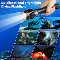 Lampe de plongée industrielle Submariner-26S, 5000LM, 5500K, 4 modes, indice IP68, corps en alliage d'aluminium, rechargeable par USB, LED