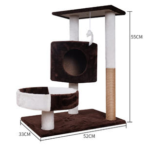 Lusso moderno semplice grigio gatto albero condominio con raschietti e letto fabbrica personalizzato Sisal materiale imballato in cartone - Product Image 5