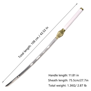 Vente chaude 108cm 1.3kg Anime <span class=keywords><strong>Bleach</strong></span> <span class=keywords><strong>Zaraki</strong></span> Kenpachi Zanpakuto Épée Katana Jouet Épée pour Cosplay Collection Cadeau - Product Image 2
