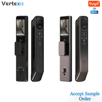 Kunci Pintu Pintar Vertexis Home Security Berbahan Aluminium Alloy dengan Pengenal Wajah 3D, Akses Tanpa Kunci, Kamera WiFi Terintegrasi, Sidik Jari, dan RFID