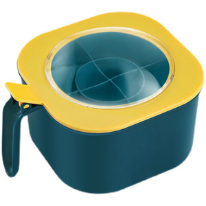 Caja de condimentos para cocina, 4 compartimentos, tapa abatible con cucharas para almacenamiento de condimentos sólidos - Product Image 2