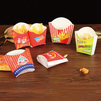 Boîte de frites jetable imprimée personnalisée porte-emballage à emporter pour croustilles avec stratification mate pour usage alimentaire