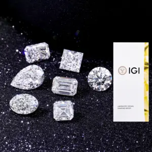 Stock Lab grown diamond CVD HPHT Fancy shape 1carat white colorless DEF color VS VVS clarity IGI certified diamonds
