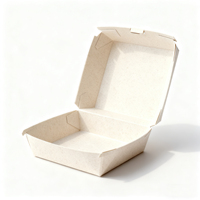Boîte à hamburger rigide au design minimaliste, emballage zéro déchet, écologique, jetable, en papier kraft, taille personnalisée