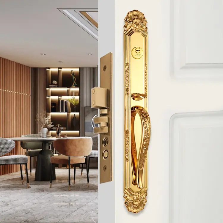 주문 중국 호텔 미국식 고대 손잡이 로즈 금 색깔 주요 구리 나무로 되는 정문 자물쇠