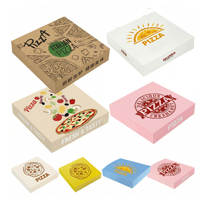 Caja de Pizza Ecológica Personalizada, Caja de Papel Plegable para Tartas, Desechable, de 6, 7, 8, 9 y 10 Pulgadas, Negra/Marrón/Blanca, Caja de Entrega de Comida Rápida - Product Image 1