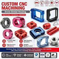 Boîtier de moteur de cardan de drone usiné CNC 5 axes en aluminium 6063 sur mesure OEM, cadre de montage de caméra de précision pour drone de relevé industriel