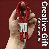 Décapsuleur en métal personnalisé avec votre logo, en alliage de zinc, avec corde tressée, porte-clés créatif, décapsuleur porte-clés, logo gravé au laser