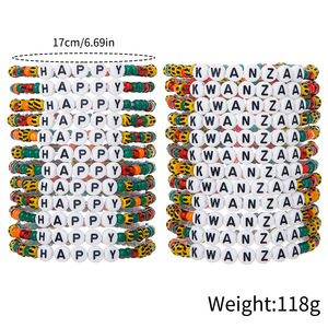 Bracelets à lettres multi-brins, bijoux perlés avec inscription alphanumérique, cadeau unisexe SY0653 - Product Image 5