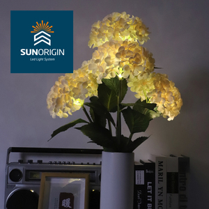 Lampes de vase à fleurs d'hortensia LED, lumières ponctuelles artificielles, blanc chaud, PVC, utilisation hôtelière - Product Image 1