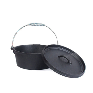 Marmite hollandaise <span class=keywords><strong>en</strong></span> <span class=keywords><strong>fonte</strong></span> pré-culottée de 4 litres avec couvercle, robuste, pour camping, barbecue, cuisson et pâtisserie - Product Image 3