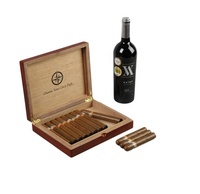 Humidor à cigares en bois de luxe fait main, finition laquée, gravure laser de logo personnalisé, résistant à l'humidité, marque DS