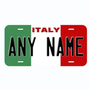 Высококачественный логотип на заказ, номерной знак, итальянский флаг, передний номерной знак автомобиля, автомобильный ярлык, алюминиевый новый номерной знак