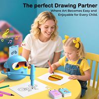 Robot de dessin Montessori, jouet éducatif pour enfants de 3 à 8 ans, interactif vocal avec 100 cartes et 16 stylos, cadeau unisexe