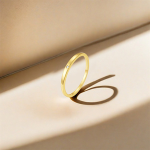 CANNER Promotion Exceptionnelle Bague de Mariage Minimaliste en Argent Sterling 925 avec Zircon Unique pour Femme et Homme, Bijoux Plaqué Or 18K - Product Image 3