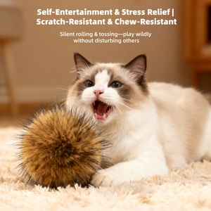 Giocattolo per Gatti in Pelliccia di Coniglio, Palla Resistente ai Graffi per Gattini, Divertente Gioco Autonomo per Tutte le Stagioni - Product Image 6