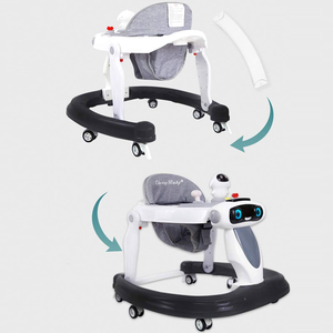Marche-bébé musical tout-en-un pliable avec plateau amovible, hauteur réglable et jouets amusants à roulettes - Product Image 6
