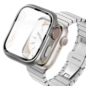 Aparência Atualização Para iWatch Protetor de Tela Ultra + pulseira de aço inoxidável Transformando-se em Ultra Para Apple Watch 8 7 45mm 44mm