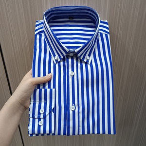 Moda <span class=keywords><strong>blu</strong></span> Navy con <span class=keywords><strong>camicia</strong></span> <span class=keywords><strong>bianca</strong></span> <span class=keywords><strong>a</strong></span> <span class=keywords><strong>righe</strong></span> <span class=keywords><strong>a</strong></span> manica lunga da <span class=keywords><strong>uomo</strong></span> - Product Image 5
