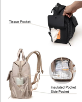 Sac à dos élégant et léger pour couches, idéal pour les mamans actives, avec 11 poches, compartiment isotherme et matelassé