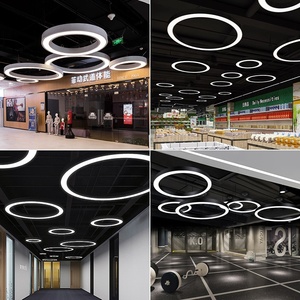Lámpara Colgante LED Redonda Moderna de 600mm 1200mm, Negra, para Decoración de Centros Comerciales, Lámparas Colgantes y de Techo - Product Image 5