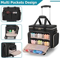 Sac de transport pour machine à coudre avec fermeture éclair, plusieurs poches, compatible avec la plupart des machines à coudre standard